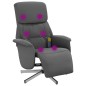 vidaXL Sillón reclinable de masaje con reposapiés tela gris oscuro vidaXL Sillón reclinable de masaje con reposapiés tela gris oscuro