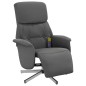 vidaXL Sillón reclinable de masaje con reposapiés tela gris oscuro vidaXL Sillón reclinable de masaje con reposapiés tela gris oscuro