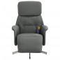 vidaXL Sillón reclinable de masaje con reposapiés tela gris oscuro vidaXL Sillón reclinable de masaje con reposapiés tela gris oscuro