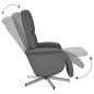 vidaXL Sillón reclinable de masaje con reposapiés tela gris oscuro vidaXL Sillón reclinable de masaje con reposapiés tela gris oscuro