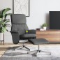 vidaXL Sillón reclinable de masaje con reposapiés tela gris oscuro vidaXL Sillón reclinable de masaje con reposapiés tela gris oscuro