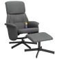 vidaXL Sillón reclinable de masaje con reposapiés tela gris oscuro vidaXL Sillón reclinable de masaje con reposapiés tela gris oscuro