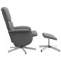 vidaXL Sillón reclinable de masaje con reposapiés tela gris oscuro vidaXL Sillón reclinable de masaje con reposapiés tela gris oscuro