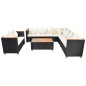 vidaXL Set muebles de jardín 6 piezas y cojines ratán sintético negro vidaXL Set muebles de jardín 6 piezas y cojines ratán sintético negro