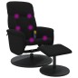 vidaXL Sillón reclinable de masaje con reposapiés terciopelo negro vidaXL Sillón reclinable de masaje con reposapiés terciopelo negro