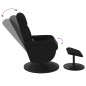 vidaXL Sillón reclinable de masaje con reposapiés terciopelo negro vidaXL Sillón reclinable de masaje con reposapiés terciopelo negro