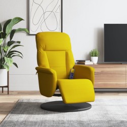 vidaXL Sillón reclinable masaje con reposapiés terciopelo amarillo