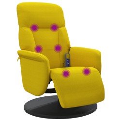 vidaXL Sillón reclinable masaje con reposapiés terciopelo amarillo