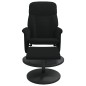 vidaXL Sillón reclinable con reposapiés terciopelo negro vidaXL Sillón reclinable con reposapiés terciopelo negro
