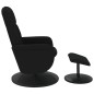 vidaXL Sillón reclinable con reposapiés terciopelo negro vidaXL Sillón reclinable con reposapiés terciopelo negro