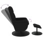 vidaXL Sillón reclinable con reposapiés terciopelo negro vidaXL Sillón reclinable con reposapiés terciopelo negro