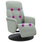 vidaXL Sillón reclinable masaje con reposapiés terciopelo gris claro vidaXL Sillón reclinable masaje con reposapiés terciopelo gris claro