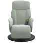 vidaXL Sillón reclinable masaje con reposapiés terciopelo gris claro vidaXL Sillón reclinable masaje con reposapiés terciopelo gris claro