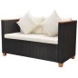 vidaXL Set muebles de jardín 6 piezas y cojines ratán sintético negro vidaXL Set muebles de jardín 6 piezas y cojines ratán sintético negro