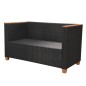 vidaXL Set muebles de jardín 6 piezas y cojines ratán sintético negro vidaXL Set muebles de jardín 6 piezas y cojines ratán sintético negro