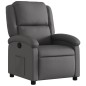 vidaXL Sillón reclinable de cuero auténtico gris vidaXL Sillón reclinable de cuero auténtico gris