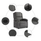 vidaXL Sillón reclinable de cuero auténtico gris vidaXL Sillón reclinable de cuero auténtico gris