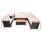 vidaXL Set muebles de jardín 6 piezas y cojines ratán sintético negro vidaXL Set muebles de jardín 6 piezas y cojines ratán sintético negro