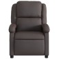 vidaXL Sillón reclinable cuero auténtico marrón oscuro