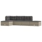 vidaXL Set de muebles de jardín 5 pzas y cojines ratán sintético gris vidaXL Set de muebles de jardín 5 pzas y cojines ratán sintético gris