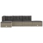 vidaXL Set de muebles de jardín 5 pzas y cojines ratán sintético gris vidaXL Set de muebles de jardín 5 pzas y cojines ratán sintético gris