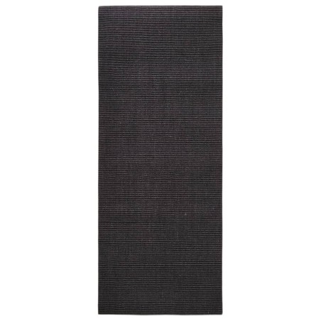vidaXL Alfombra de sisal natural negro 80x200 cm