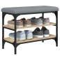 vidaXL Banco zapatero madera de ingeniería roble Sonoma 62x32x47 cm vidaXL Banco zapatero madera de ingeniería roble Sonoma 62x32x47 cm