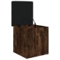 vidaXL Banco con almacenaje madera ingeniería roble ahumado 42x42x45cm vidaXL Banco con almacenaje madera ingeniería roble ahumado 42x42x45cm