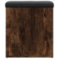 vidaXL Banco con almacenaje madera ingeniería roble ahumado 42x42x45cm vidaXL Banco con almacenaje madera ingeniería roble ahumado 42x42x45cm