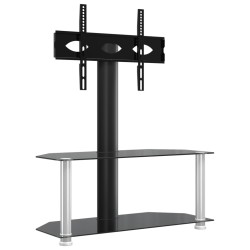 vidaXL Mueble TV esquina 2 niveles para 32-70 pulgadas negro plateado