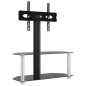 vidaXL Mueble TV esquina 2 niveles para 32-70 pulgadas negro plateado vidaXL Mueble TV esquina 2 niveles para 32-70 pulgadas negro plateado