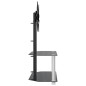 vidaXL Mueble TV esquina 2 niveles para 32-70 pulgadas negro plateado vidaXL Mueble TV esquina 2 niveles para 32-70 pulgadas negro plateado