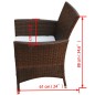 vidaXL Set comedor de jardín 7 piezas y cojines ratán sintético marrón vidaXL Set comedor de jardín 7 piezas y cojines ratán sintético marrón