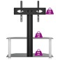 vidaXL Mueble TV esquina 2 niveles para 32-70 pulgadas negro plateado vidaXL Mueble TV esquina 2 niveles para 32-70 pulgadas negro plateado