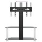 vidaXL Mueble TV esquina 2 niveles para 32-70 pulgadas negro plateado vidaXL Mueble TV esquina 2 niveles para 32-70 pulgadas negro plateado