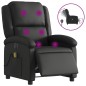 vidaXL Sillón reclinable de masaje eléctrico cuero auténtico negro vidaXL Sillón reclinable de masaje eléctrico cuero auténtico negro