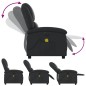 vidaXL Sillón reclinable de masaje eléctrico cuero auténtico negro vidaXL Sillón reclinable de masaje eléctrico cuero auténtico negro