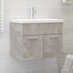 vidaXL Mueble con lavabo madera de ingeniería gris hormigón