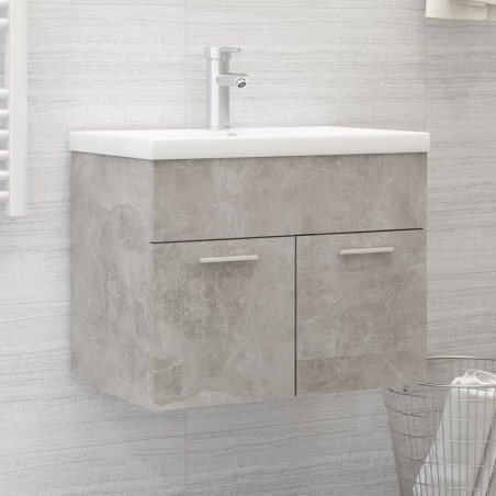 vidaXL Mueble con lavabo madera de ingeniería gris hormigón