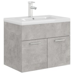 vidaXL Mueble con lavabo madera de ingeniería gris hormigón