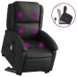 vidaXL Sillón reclinable de masaje elevable cuero auténtico negro vidaXL Sillón reclinable de masaje elevable cuero auténtico negro