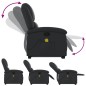 vidaXL Sillón reclinable de masaje elevable cuero auténtico negro vidaXL Sillón reclinable de masaje elevable cuero auténtico negro