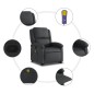 vidaXL Sillón reclinable de masaje elevable cuero auténtico negro vidaXL Sillón reclinable de masaje elevable cuero auténtico negro