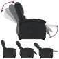 vidaXL Sillón reclinable eléctrico elevable cuero auténtico negro