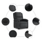 vidaXL Sillón reclinable eléctrico elevable cuero auténtico negro