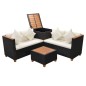 vidaXL Muebles de jardín 4 piezas con cojines ratán sintético negro vidaXL Muebles de jardín 4 piezas con cojines ratán sintético negro