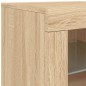 vidaXL Aparador con luces LED roble Sonoma 162x37x67 cm