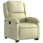 vidaXL Sillón reclinable elevable cuero auténtico color crema vidaXL Sillón reclinable elevable cuero auténtico color crema