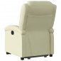 vidaXL Sillón reclinable elevable cuero auténtico color crema vidaXL Sillón reclinable elevable cuero auténtico color crema
