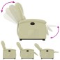 vidaXL Sillón reclinable elevable cuero auténtico color crema vidaXL Sillón reclinable elevable cuero auténtico color crema
